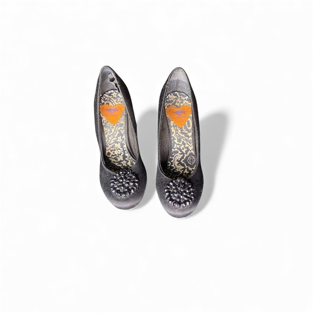 Rocket Dog Black Heels with Embellished Toe